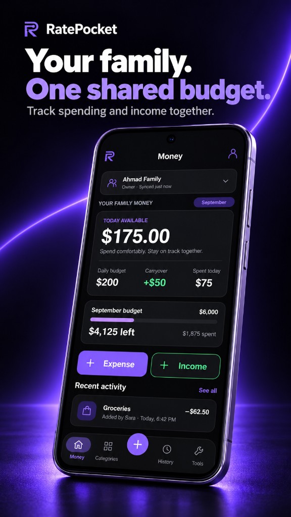 RatePocket Family — Your family. One shared budget.